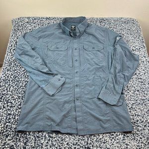 Kuhl Airspeed Button Down Shirt Mens Medium Blue Nylon Blend Lightweight Casual